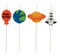 Party Central Club Pack of 48 Orange and Blue Space Decorative Cupcake Pick Party Candles 3.25&#x22;